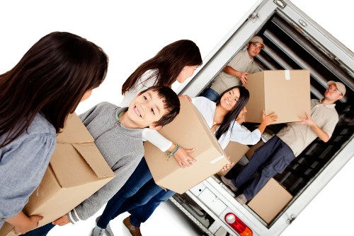 Removals van helping with a local move in Old Ford