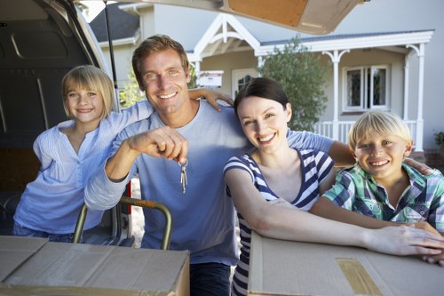 Family preparing for a home removal day in Old Ford