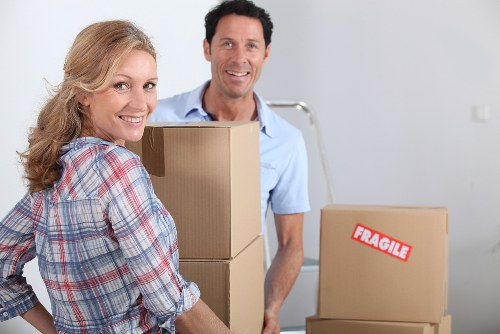 Careful loading of furniture for a small move in Old Ford